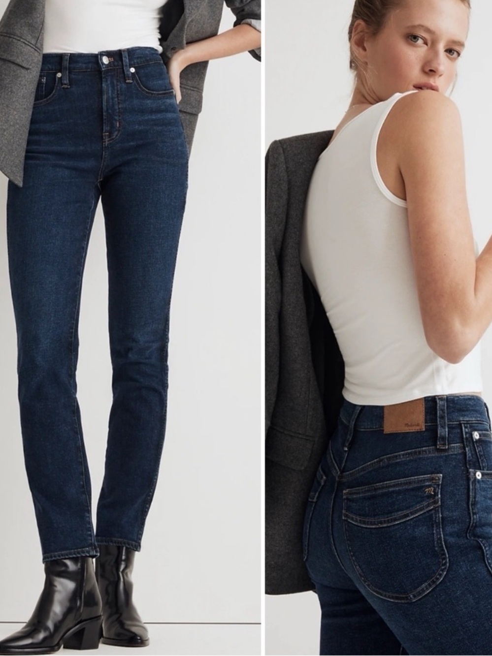 Madewell The Perfect Vintage Jeans Size 25 Dark Wash High Rise Cotton Wool Blend
